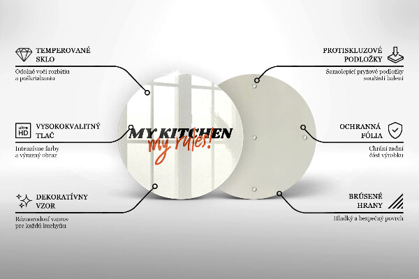 Tagliere in vetro temperato My kitchen my rules