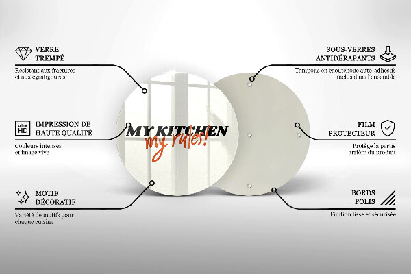 Tagliere in vetro temperato My kitchen my rules