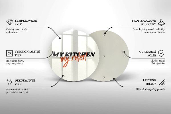 Tagliere in vetro temperato My kitchen my rules