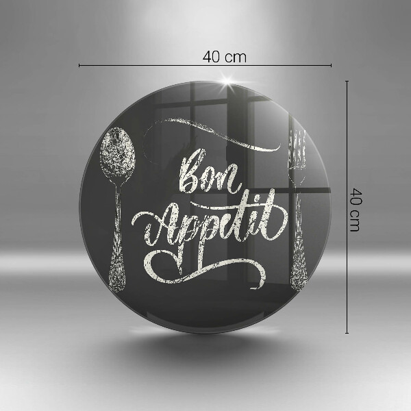 Tagliere in vetro temperato Iscrizione Bon Appetit