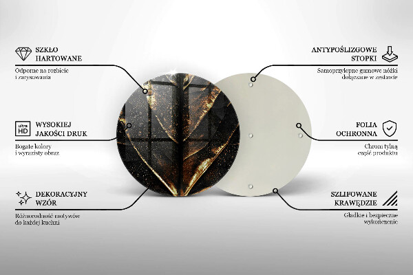 Tagliere in vetro temperato Foglia d'oro