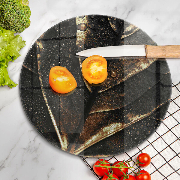 Tagliere in vetro temperato Foglia d'oro