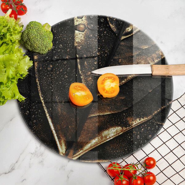 Tagliere in vetro temperato Foglia d'oro