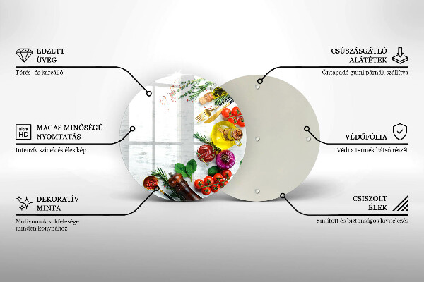 Tagliere in vetro temperato Verdure e spezie