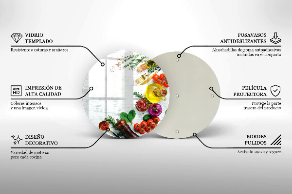 Tagliere in vetro temperato Verdure e spezie