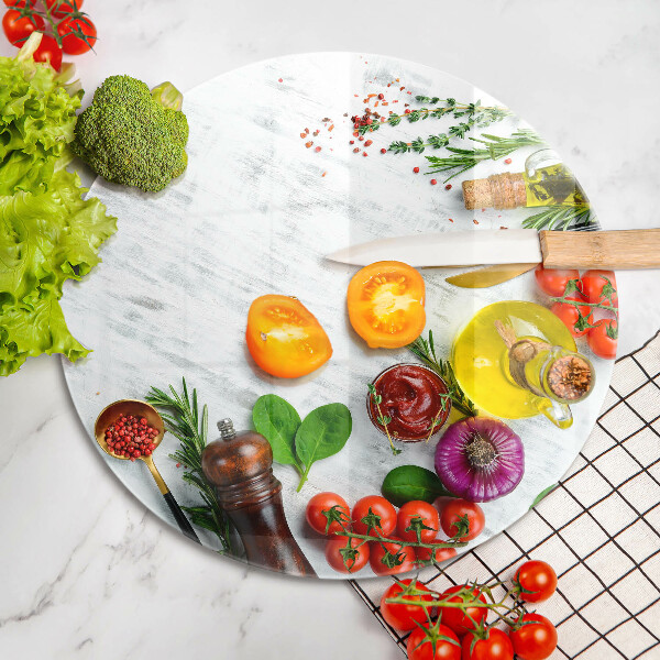 Tagliere in vetro temperato Verdure e spezie