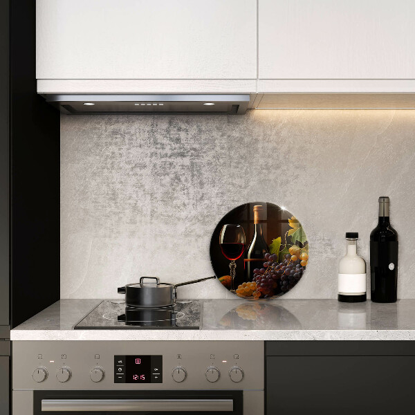 Tagliere in vetro temperato Bicchiere di vino e uva