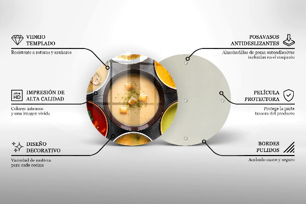 Tagliere in vetro temperato Zuppe colorate