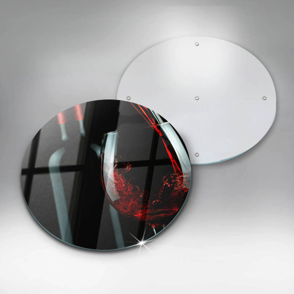 Tagliere in vetro Bottiglia e bicchiere di vino