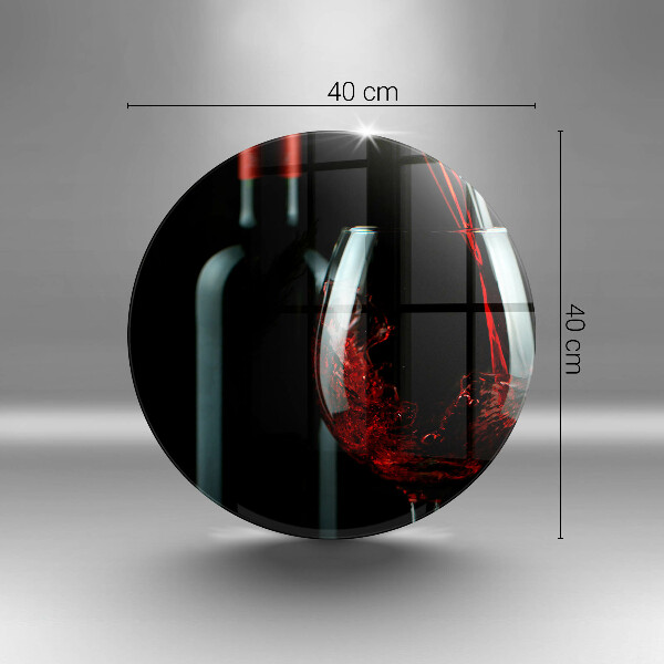 Tagliere in vetro Bottiglia e bicchiere di vino