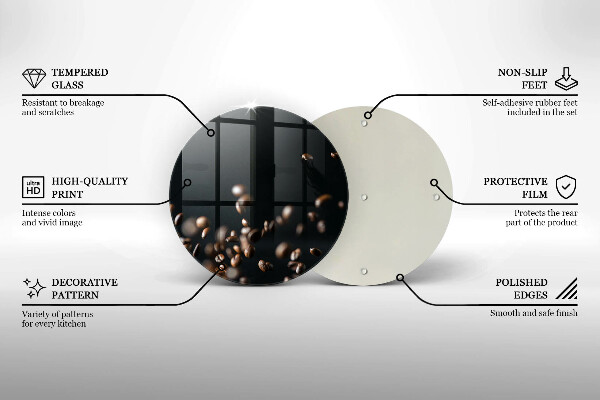 Tagliere in vetro Chicchi di caffè che cadono