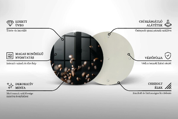 Tagliere in vetro Chicchi di caffè che cadono