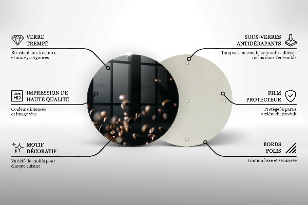Tagliere in vetro Chicchi di caffè che cadono