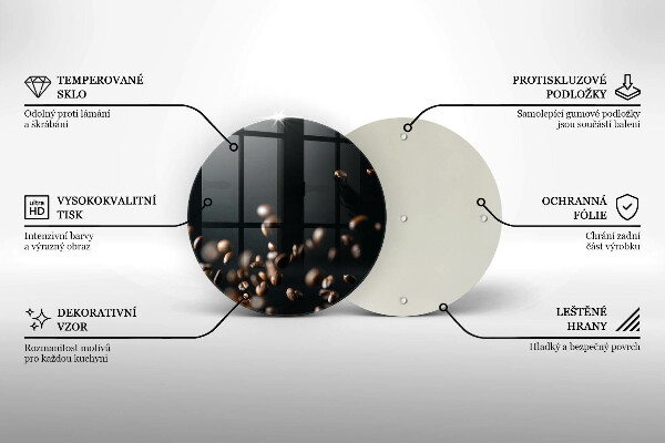 Tagliere in vetro Chicchi di caffè che cadono