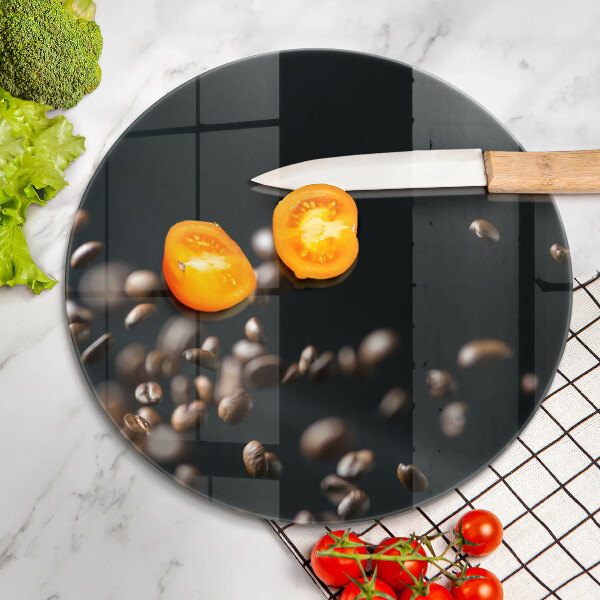 Tagliere in vetro Chicchi di caffè che cadono