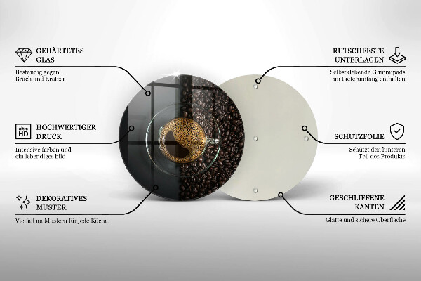 Tagliere in vetro Caffè e fagioli