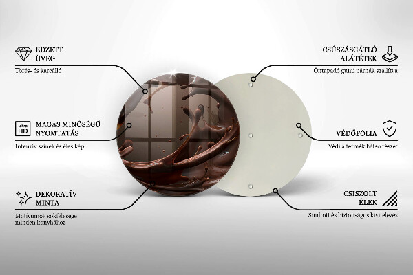 Tagliere in vetro temperato Cioccolato liquido