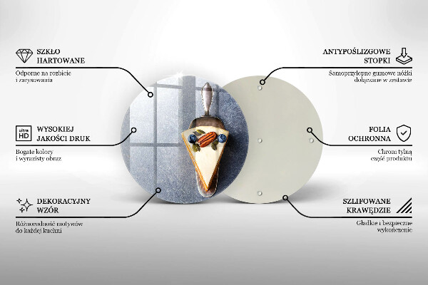 Tagliere in vetro temperato Pezzo di torta