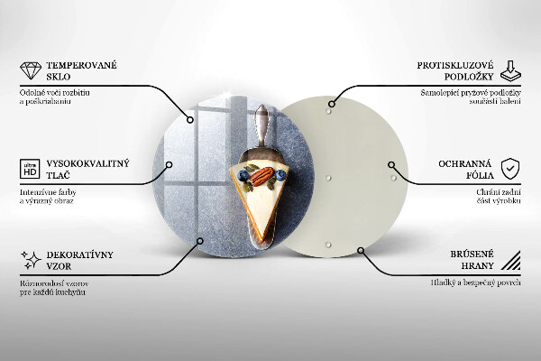 Tagliere in vetro temperato Pezzo di torta