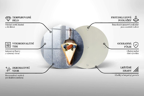 Tagliere in vetro temperato Pezzo di torta