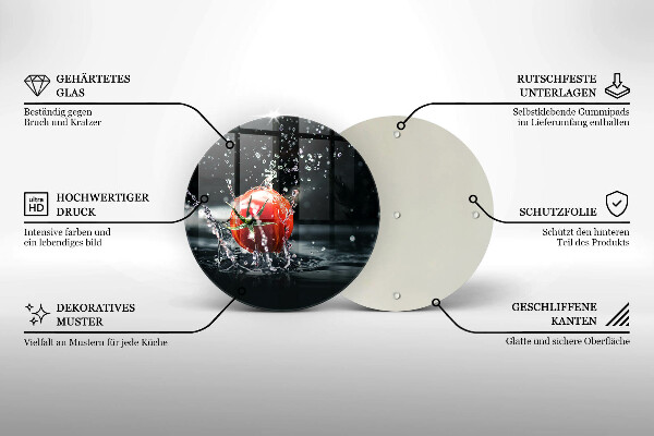 Tagliere in vetro temperato Pomodoro in acqua