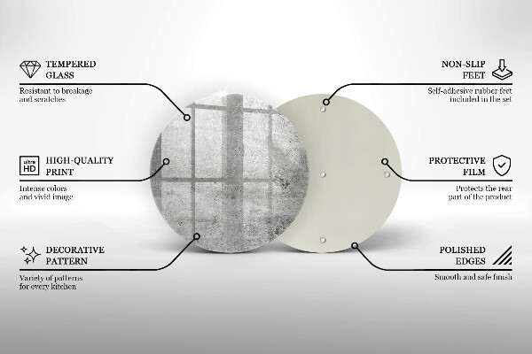 Tagliere in vetro temperato Struttura concreta