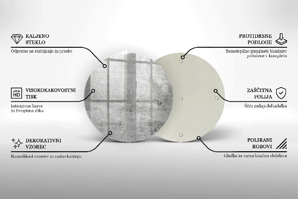 Tagliere in vetro temperato Struttura concreta