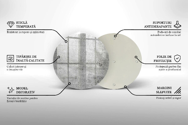 Tagliere in vetro temperato Struttura concreta