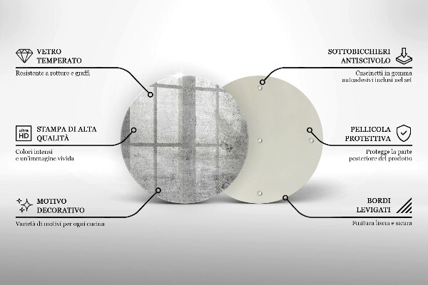Tagliere in vetro temperato Struttura concreta