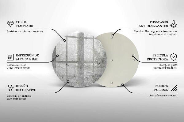 Tagliere in vetro temperato Struttura concreta