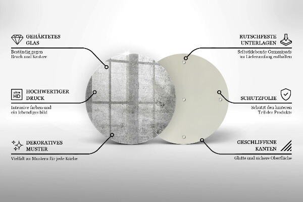 Tagliere in vetro temperato Struttura concreta