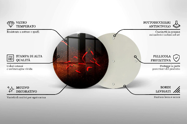 Tagliere in vetro temperato Peperoncini piccanti