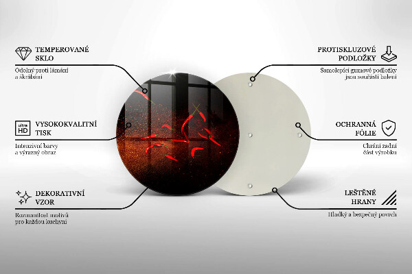 Tagliere in vetro temperato Peperoncini piccanti
