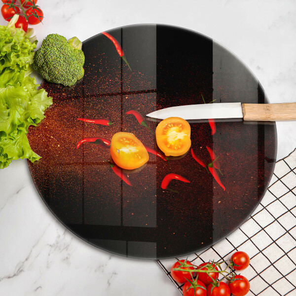 Tagliere in vetro temperato Peperoncini piccanti