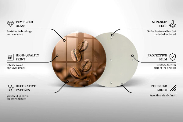 Tagliere in vetro temperato Chicchi di caffè