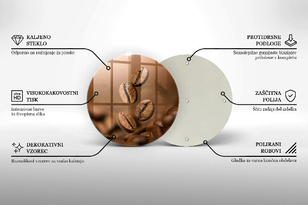 Tagliere in vetro temperato Chicchi di caffè