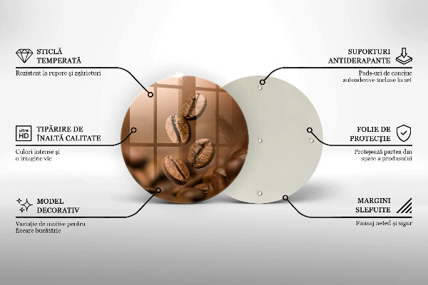 Tagliere in vetro temperato Chicchi di caffè