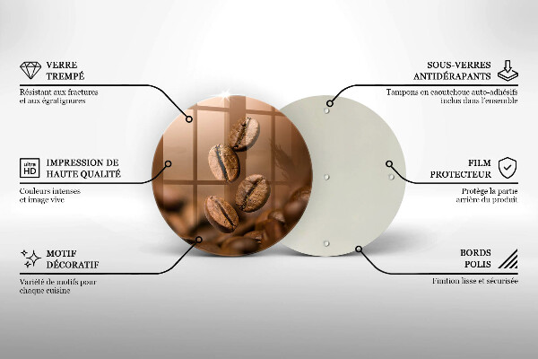 Tagliere in vetro temperato Chicchi di caffè