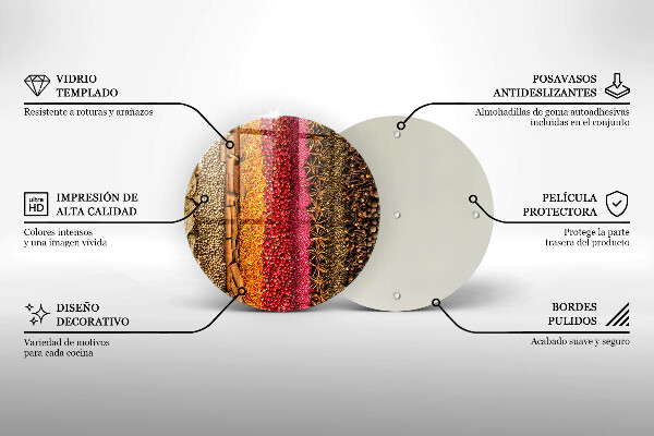 Tagliere in vetro temperato Spezie colorate