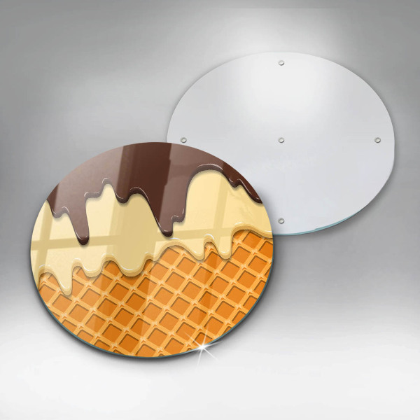 Tagliere in vetro temperato Illustrazione del cono gelato