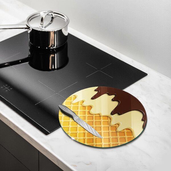 Tagliere in vetro temperato Illustrazione del cono gelato