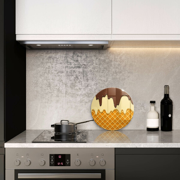 Tagliere in vetro temperato Illustrazione del cono gelato