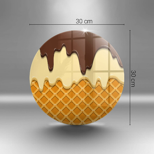 Tagliere in vetro temperato Illustrazione del cono gelato
