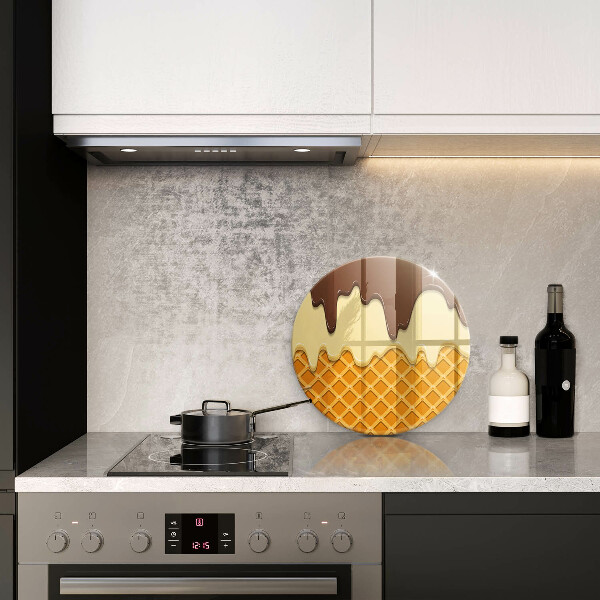 Tagliere in vetro temperato Illustrazione del cono gelato