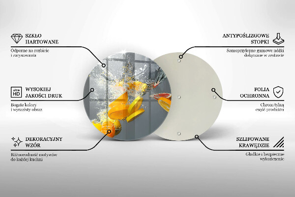 Tagliere in vetro temperato Limoni in acqua