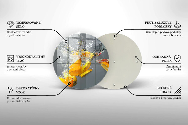 Tagliere in vetro temperato Limoni in acqua