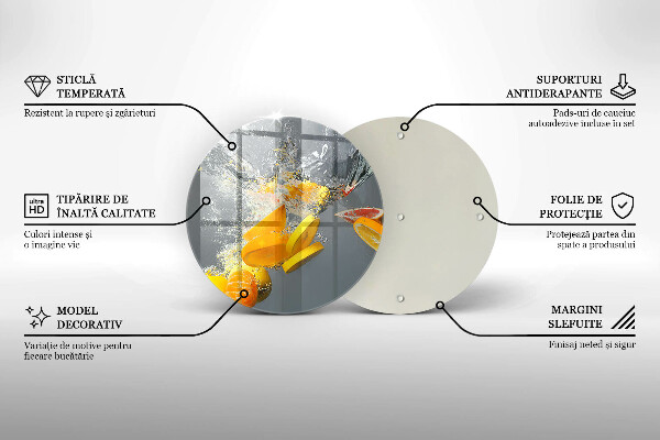 Tagliere in vetro temperato Limoni in acqua