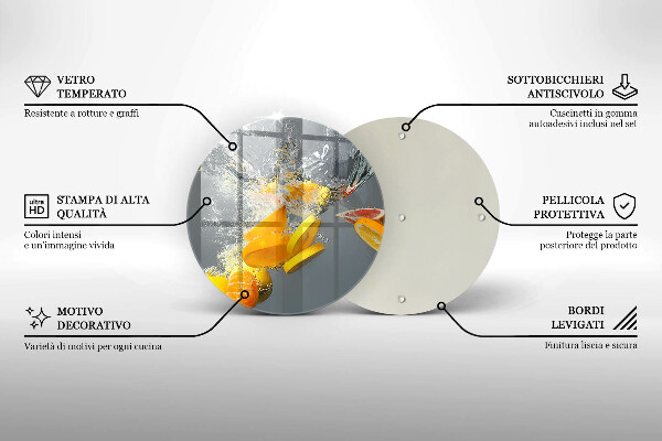 Tagliere in vetro temperato Limoni in acqua