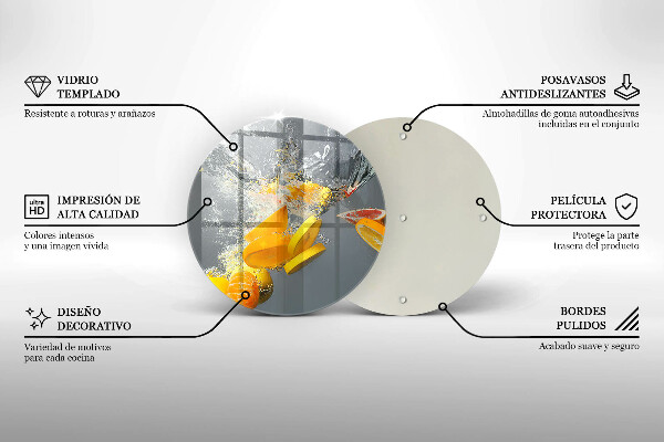 Tagliere in vetro temperato Limoni in acqua