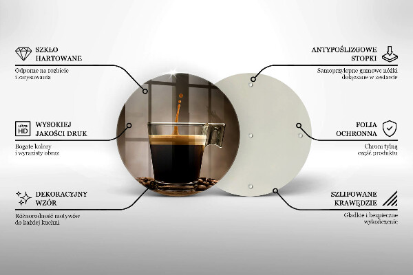 Tagliere in vetro temperato Vetro e chicchi di caffè